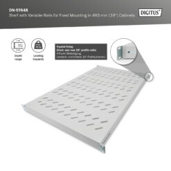 Legbord met variabele bevestigingsrails voor vaste inbouw in 483 mm (19") kasten - Afbeelding 5