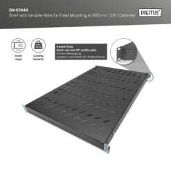 Legbord met variabele bevestigingsrails voor vaste inbouw in 483 mm (19") kasten - Afbeelding 5