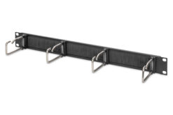 Kabelmanagementpaneel met stalen beugels en borstelstrip voor 19" (482,6 mm) kasten, 1U