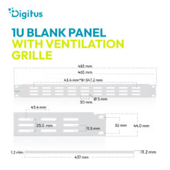 Blind deksel met ventilatierooster voor 19" (482,6 mm) kasten - Afbeelding 3