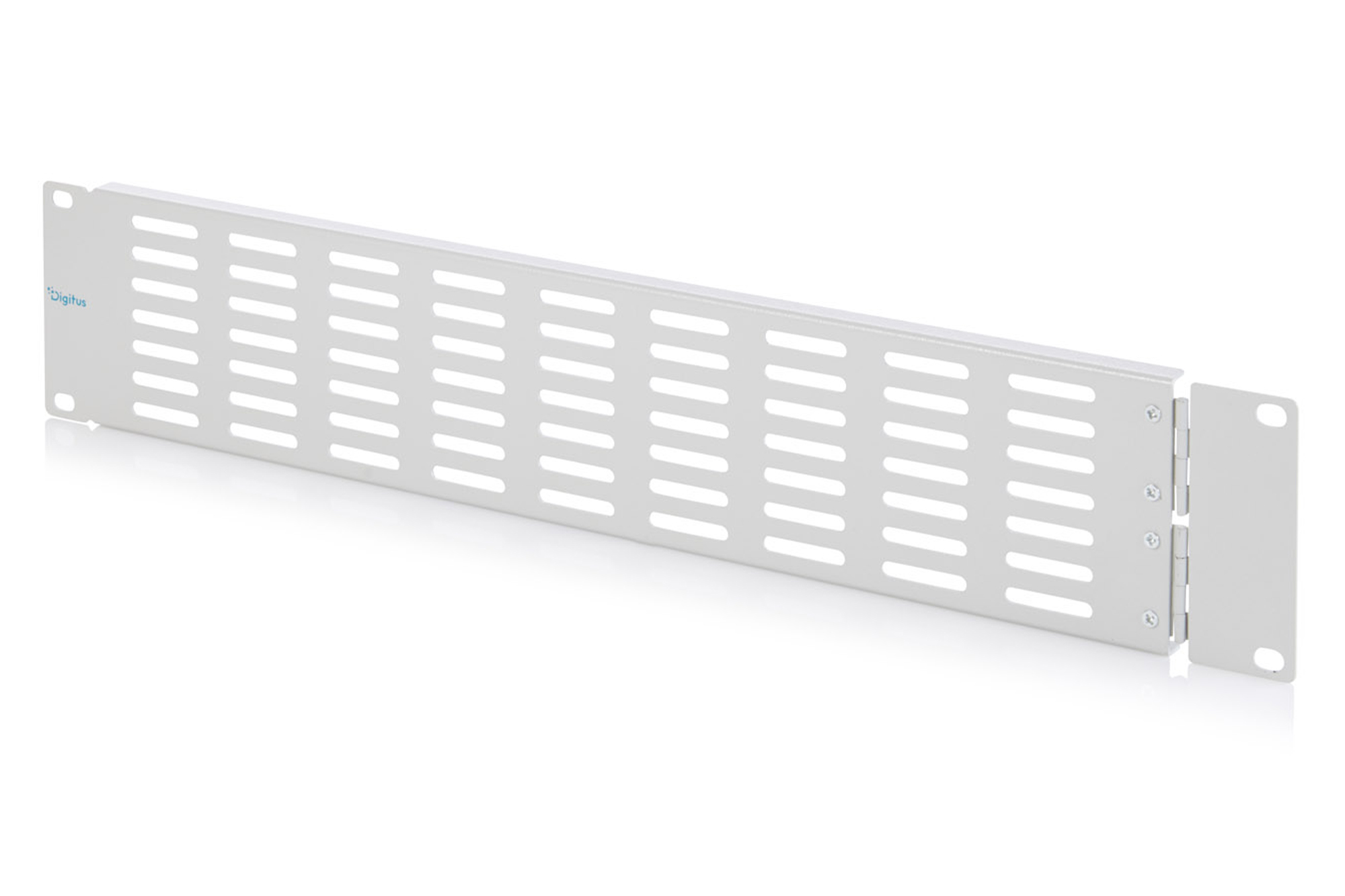 Blind deksel met ventilatierooster en scharnier voor 19" (482,6 mm) kasten