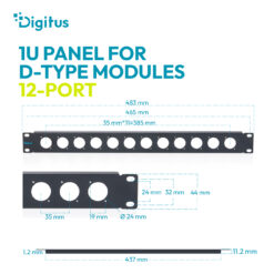 1U rekpaneel voor 12 x D-Type modules - Afbeelding 5