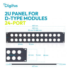 2U rekpaneel voor 24 x D-Type modules - Afbeelding 5