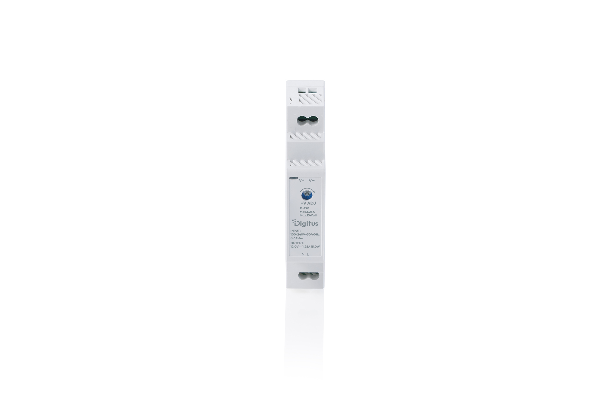 12V / 1,25A / 15W Step-Shape DIN-Rail Voeding (Ultra-Slim, Klasse II) - Afbeelding 4