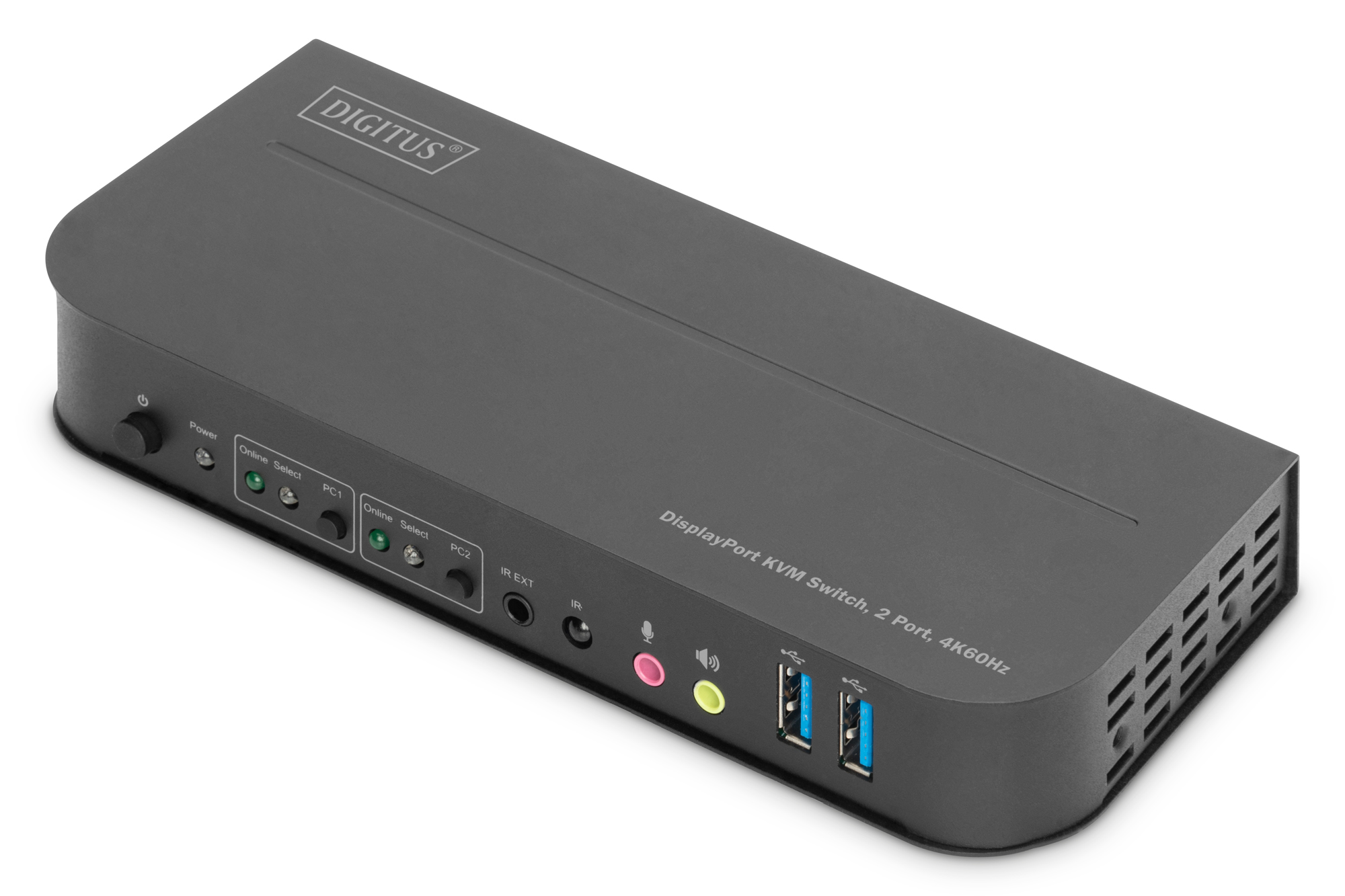 KVM-switch, 2-poorts, 4K60Hz, 2 x DP in, 1 x DP/HDMI uit