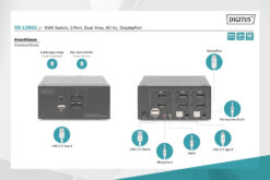 KVM-switch, 2-poorts, Dual Display, 4K, DisplayPort® - Afbeelding 6