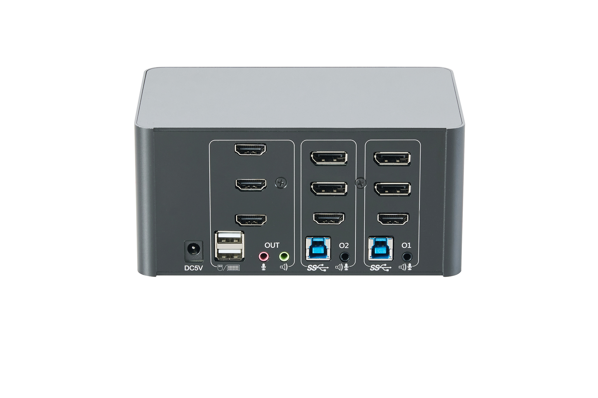 KVM-schakelaar, 2-poorts, drievoudig scherm, 4K, HDMI - Afbeelding 3