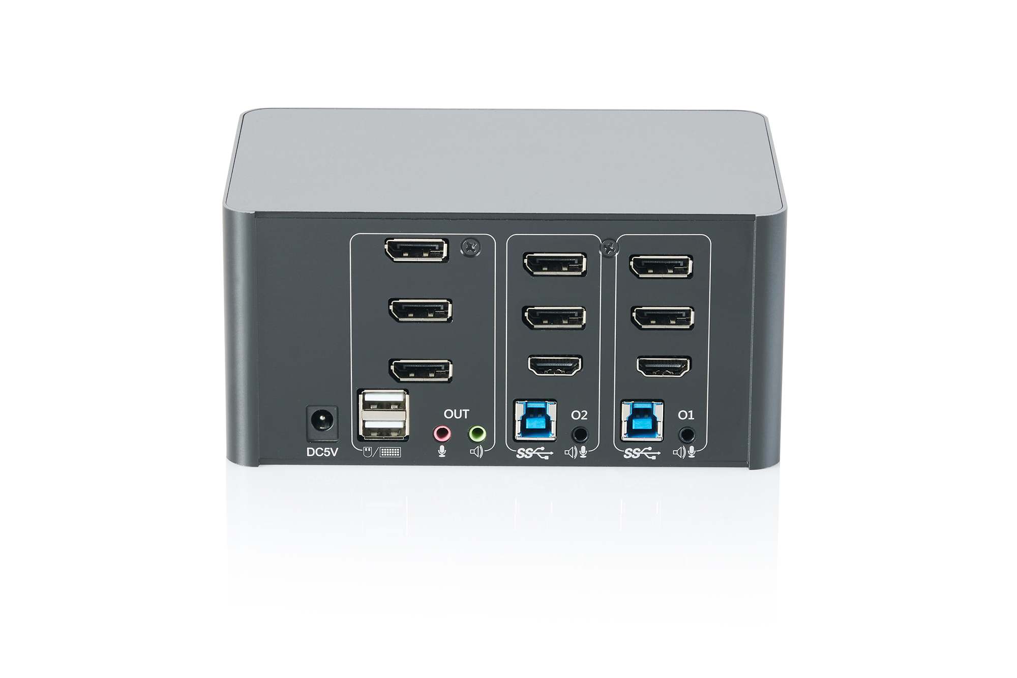 KVM-switch, 2-poorts, drievoudig scherm, 4K, DisplayPort - Afbeelding 3