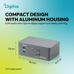 KVM-switch, 2 poorten, dubbele beeldschermen, 4K, HDMI/DisplayPort - Afbeelding 5