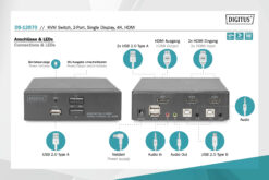 KVM-schakelaar, 2 poorten, enkel scherm, 4K, HDMI® - Afbeelding 5