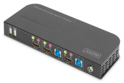 Alternative view of KVM-switch, 2x1 HDMI, HDMI-uitgang, USB, 4Kx2K@60Hz