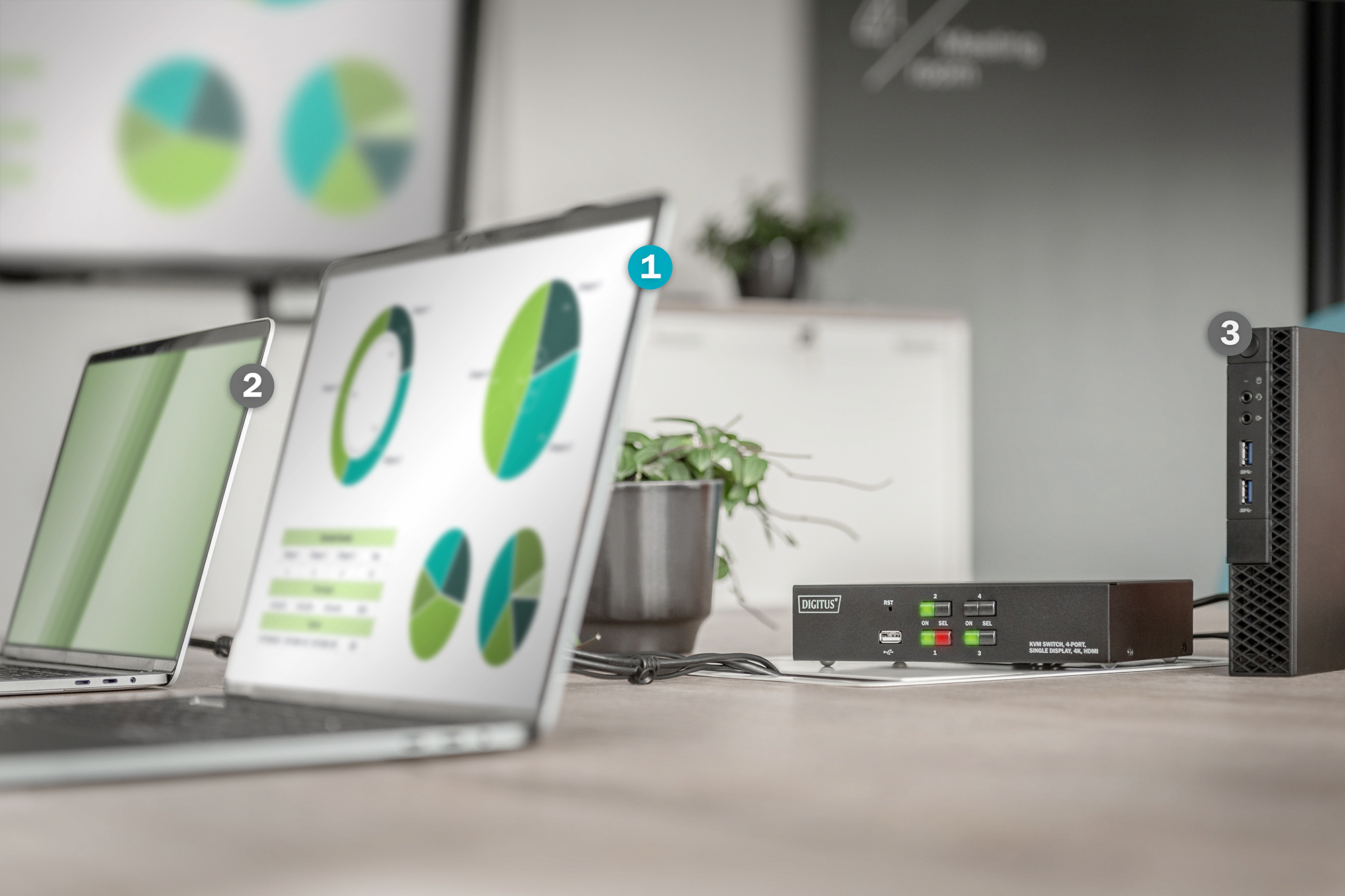 KVM-schakelaar, 4 poorten, enkel scherm, 4K, HDMI® - Afbeelding 5