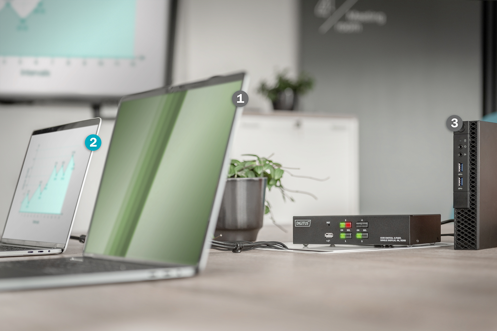 KVM-schakelaar, 4 poorten, enkel scherm, 4K, HDMI® - Afbeelding 7
