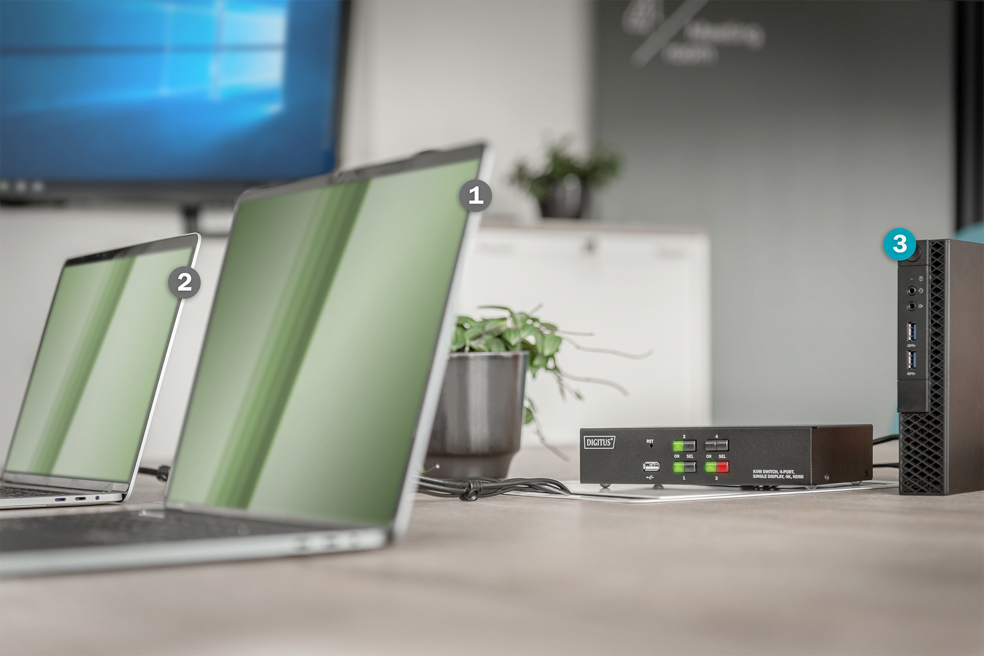 KVM-schakelaar, 4 poorten, enkel scherm, 4K, HDMI® - Afbeelding 6