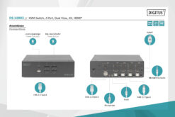 KVM-switch, 4-poorts, Dual-Display, 4K, HDMI® - Afbeelding 6