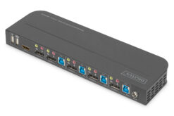 Alternative view of KVM-switch, 4-poorts, 4K60Hz, 4 x DP in, 1 x DP/HDMI uit