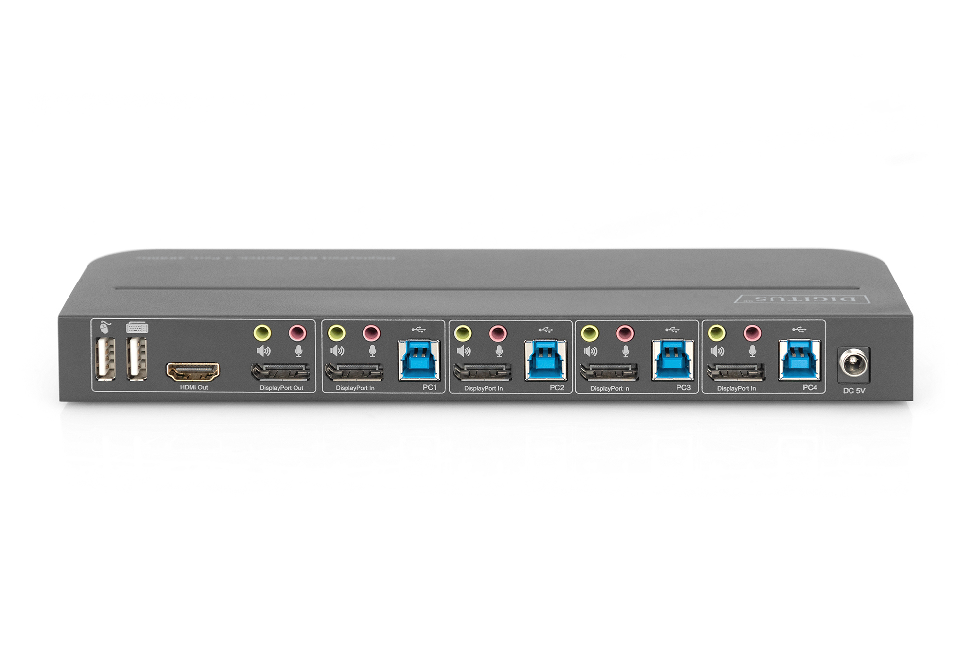 KVM-switch, 4-poorts, 4K60Hz, 4 x DP in, 1 x DP/HDMI uit - Afbeelding 4