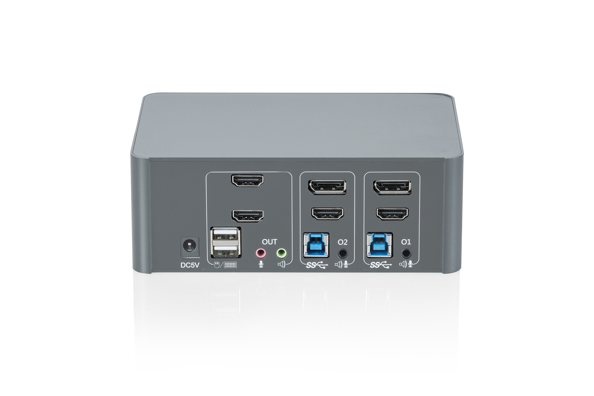 KVM-switch, 2 poorten, dubbele beeldschermen, 4K, HDMI/DisplayPort - Afbeelding 3