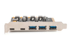 Alternative view of PCIe-kaart 2x USB-C + 3x USB-A