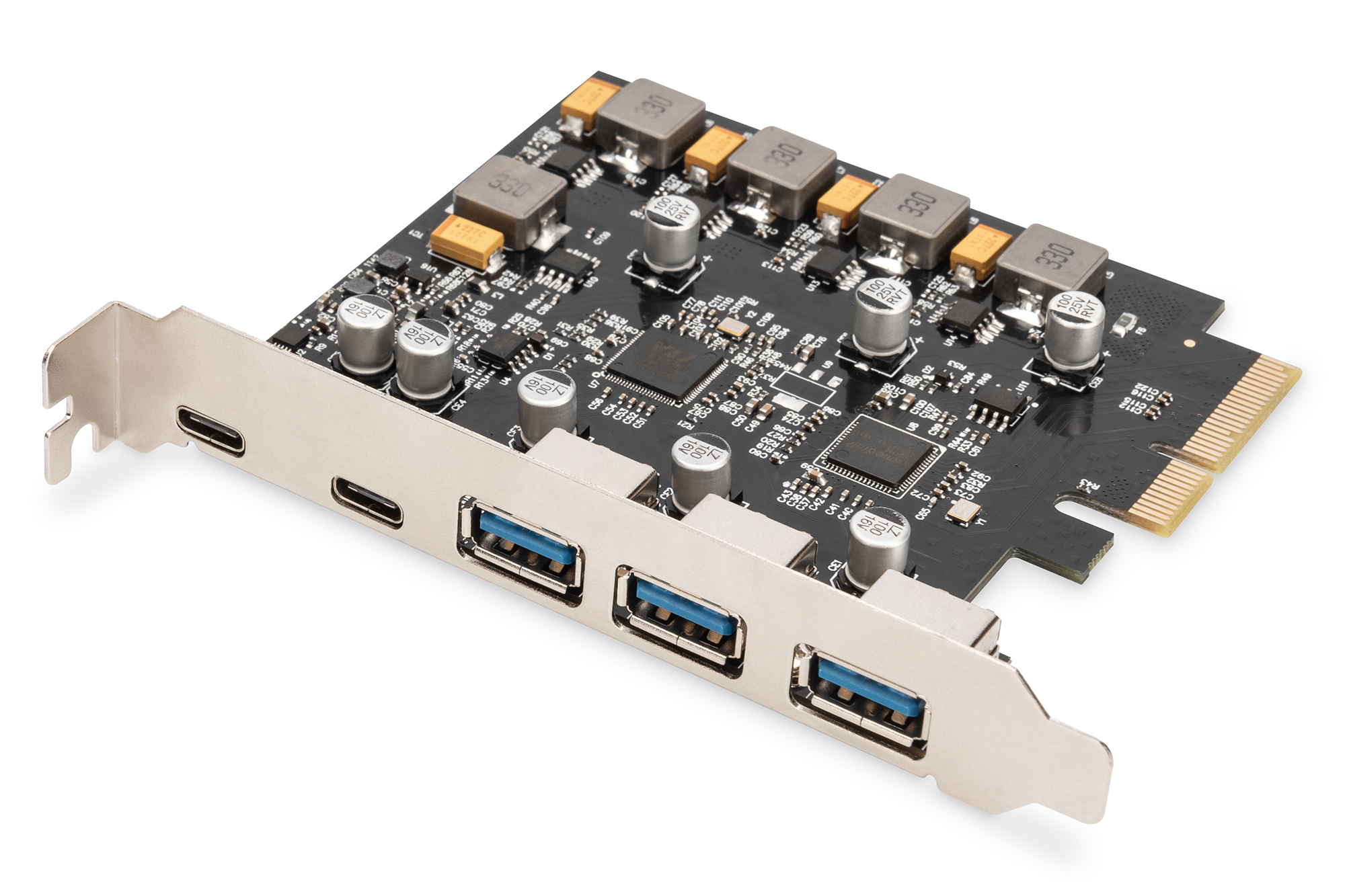PCIe-kaart 2x USB-C + 3x USB-A