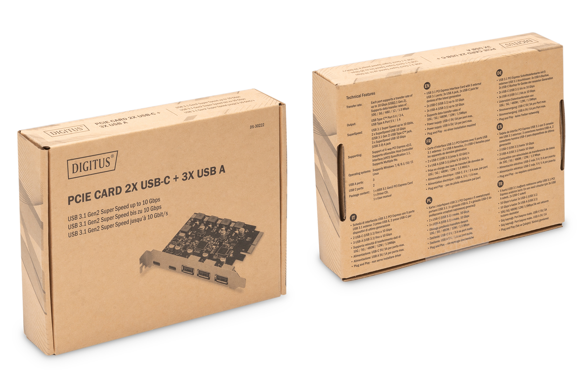 PCIe-kaart 2x USB-C + 3x USB-A - Afbeelding 7