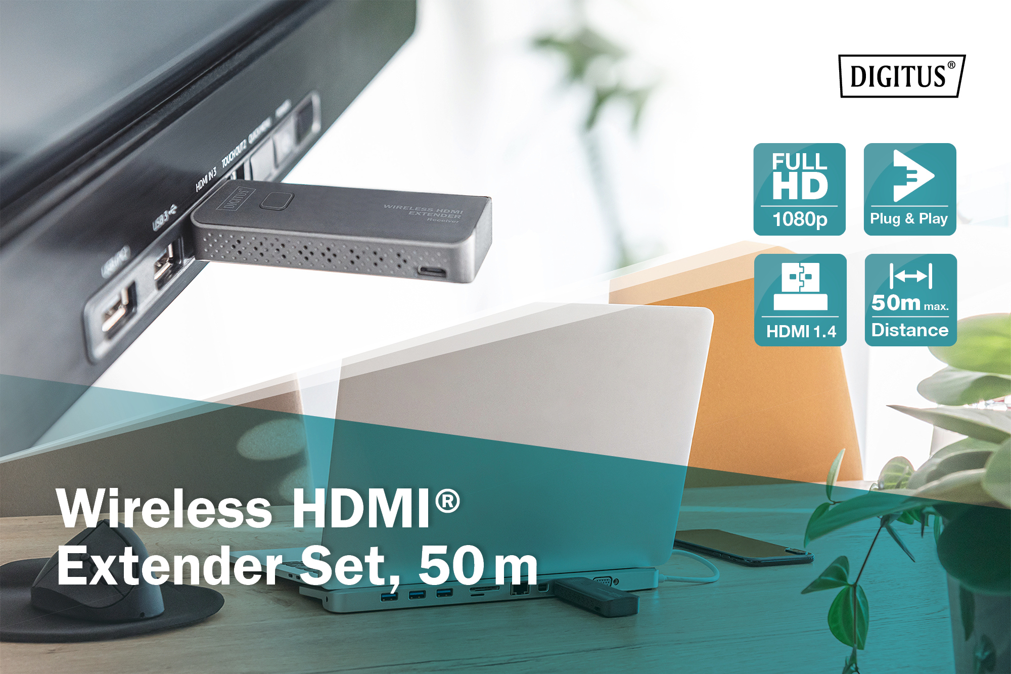 Draadloze HDMI extenderset, 50 m, 1080p/60Hz - Afbeelding 9