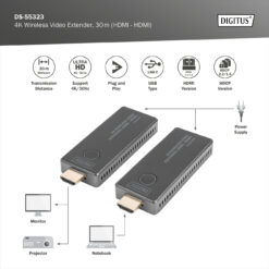 4K draadloze HDMI-extenderset, 30 m, 4K/30Hz - Afbeelding 8