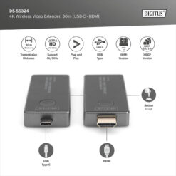 4K draadloze video-extenderset, 30 m (USB-C - HDMI), 4K/30Hz - Afbeelding 6