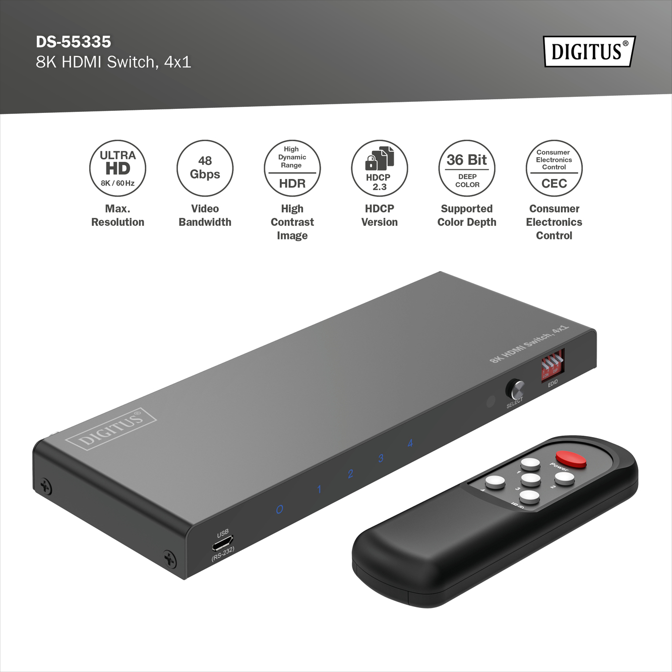8K HDMI schakelaar, 4x1 - Afbeelding 7