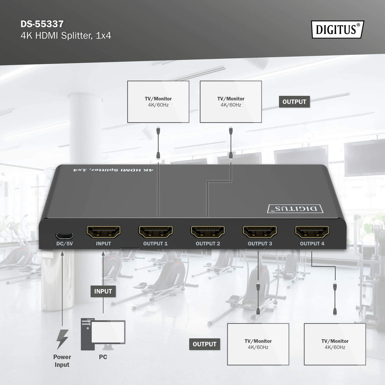 4K HDMI-splitter, 1x4 - Afbeelding 6