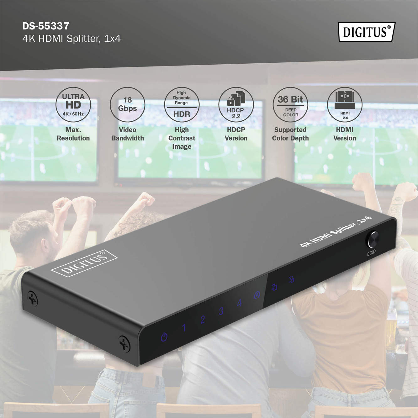 4K HDMI-splitter, 1x4 - Afbeelding 7