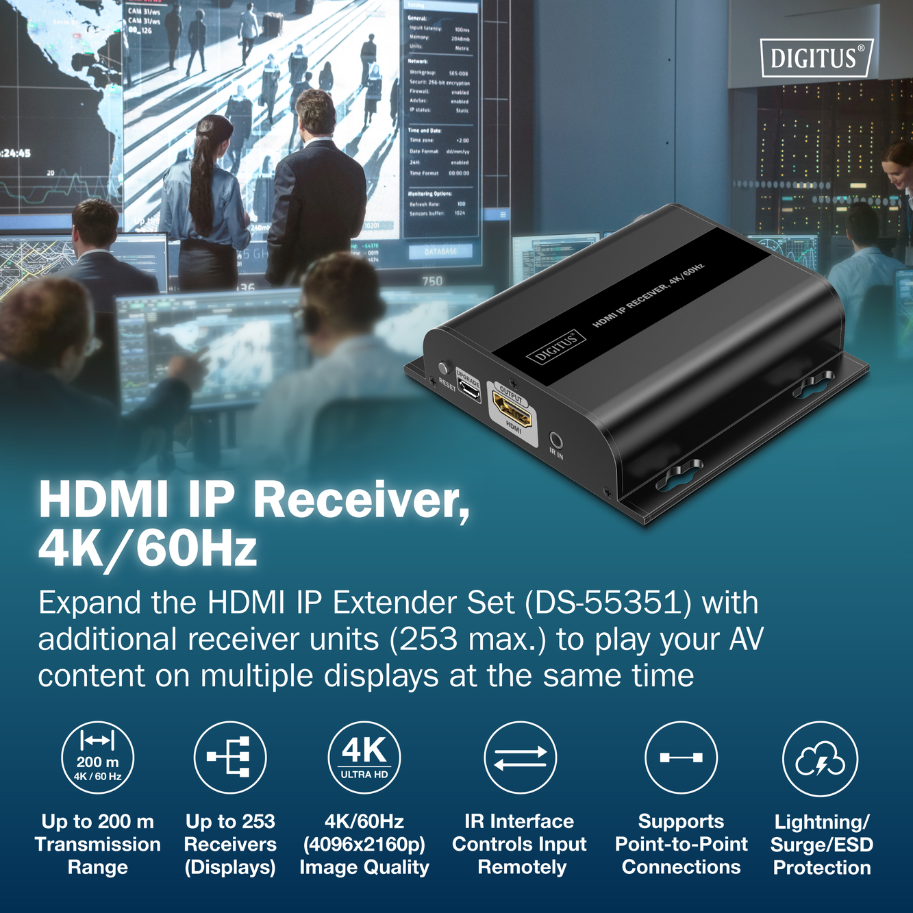 HDMI IP ontvanger, 4K/60Hz - Afbeelding 4