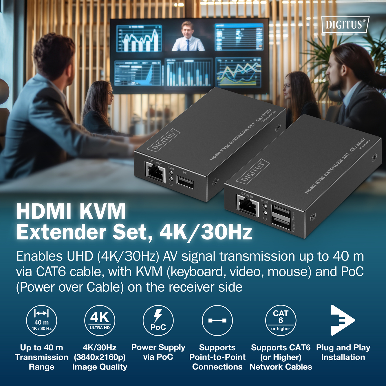 HDMI KVM-extenderset, 4K/30Hz - Afbeelding 5