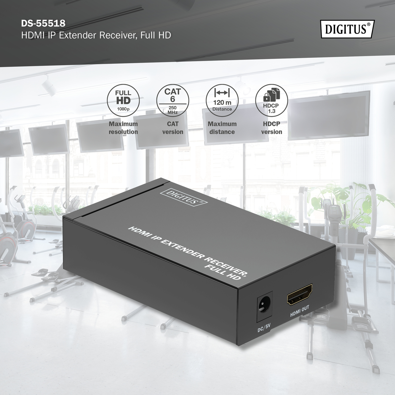 HDMI IP Extender ontvanger, Full HD - Afbeelding 7