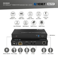 4K HDBaseT™ HDMI KVM-extenderset, 150 m - Afbeelding 5