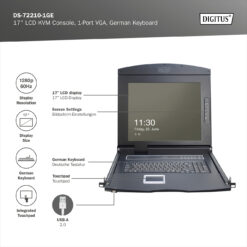 Modulaire console met 17-inch TFT (43,2 cm), 1-poorts KVM & touchpad, Duits toetsenbord - Afbeelding 9
