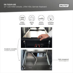 Modulaire console met 17-inch TFT (43,2 cm), 1-poorts KVM & touchpad, Duits toetsenbord - Afbeelding 11