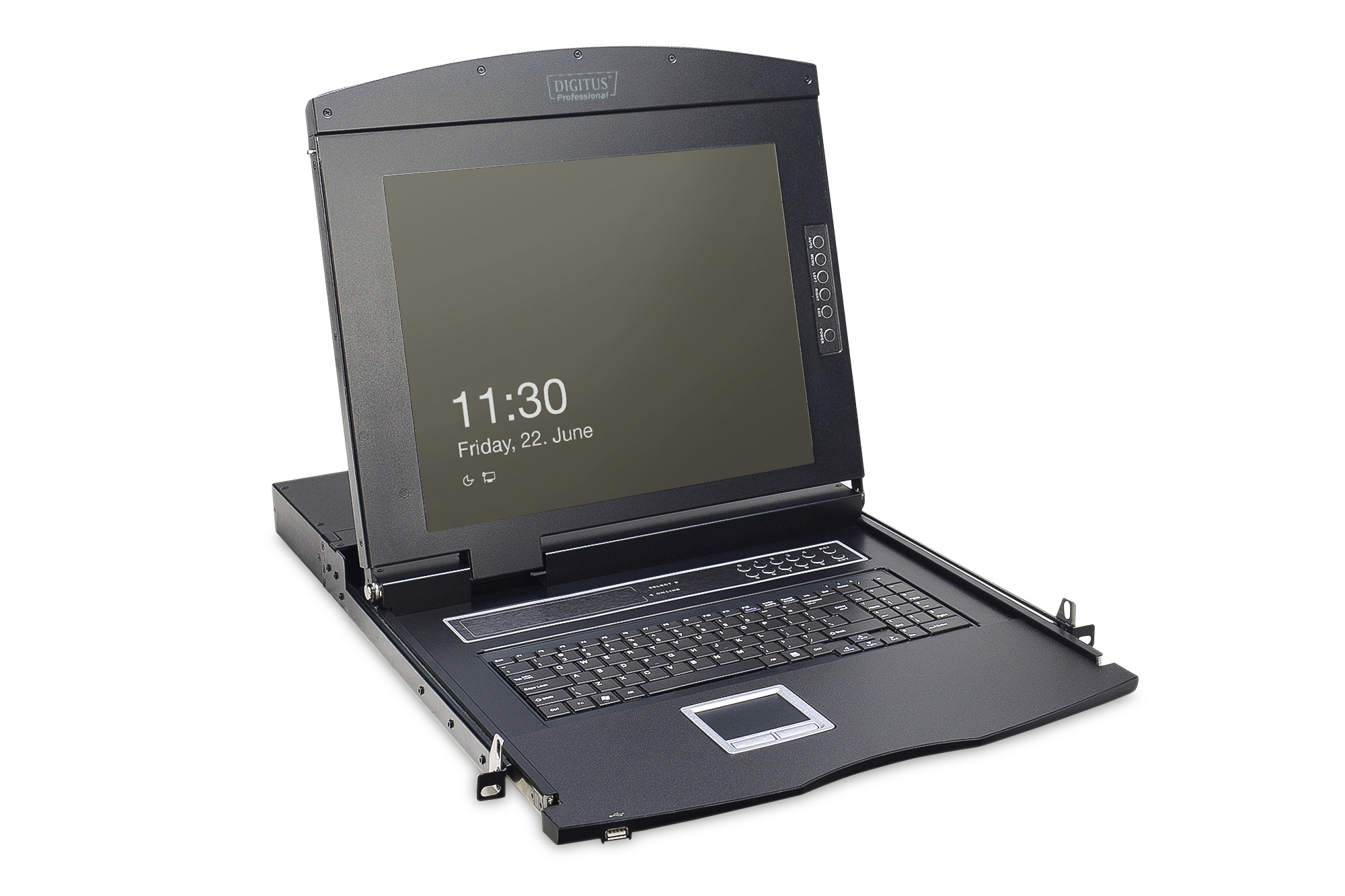 Modulaire console met 17-inch TFT (48,3 cm), 16-poorts Cat.5 KVM & touchpad, Duits toetsenbord