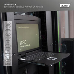 Modulaire HD LCD KVM-console met 17" TFT, 1-poorts VGA KVM-aansluiting, touchpad, UK-toetsenbordindeling - Afbeelding 7