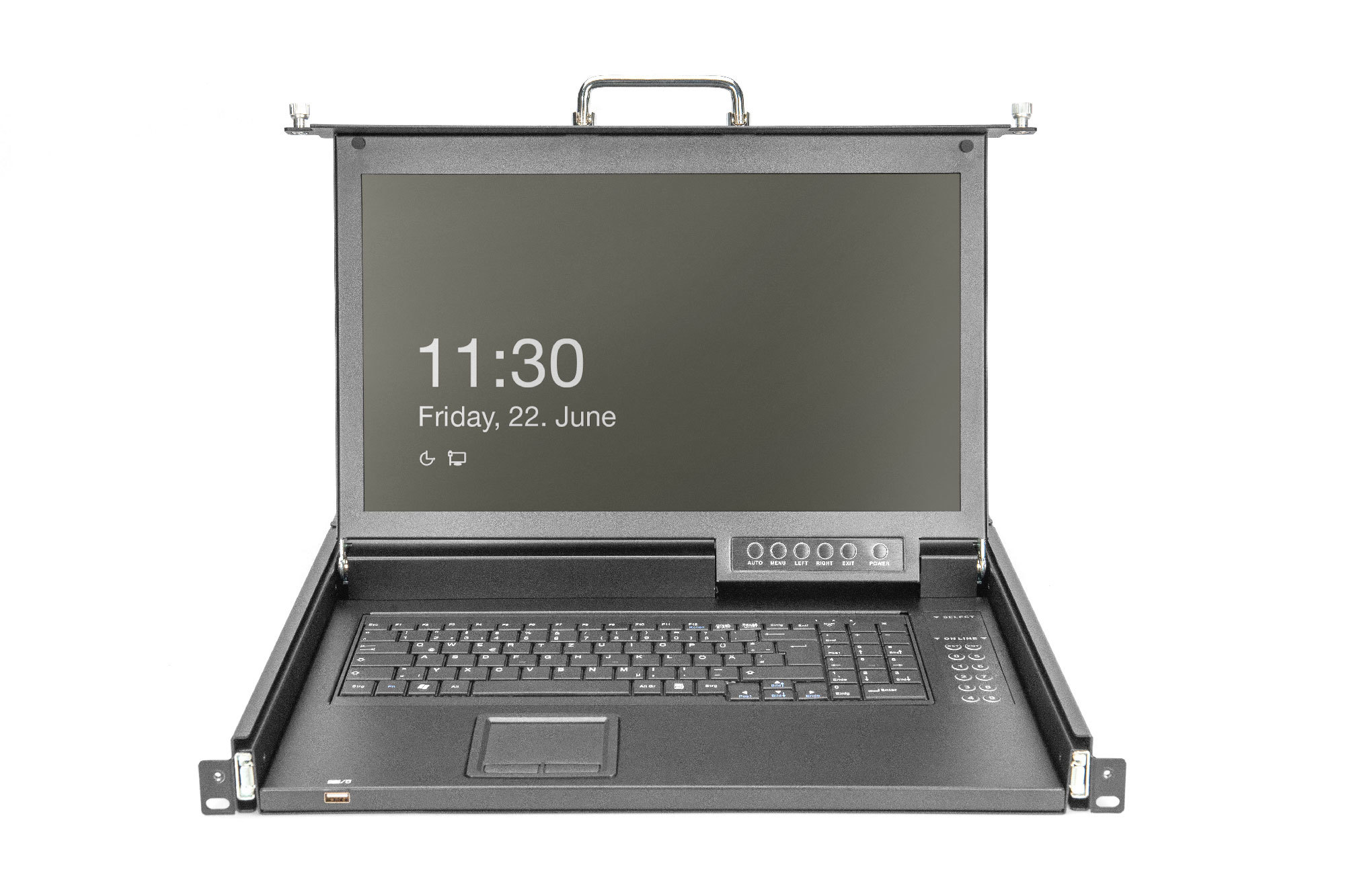 Modulaire HD LCD KVM-console met 17" TFT, 16-poorts VGA KVM-aansluiting, touchpad, Italiaanse toetsenbordindeling - Afbeelding 4
