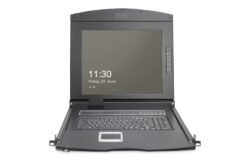 Modulaire HD LCD KVM-console met 19" TFT, 8-poorts VGA KVM-aansluiting, touchpad, Spaanse toetsenbordindeling - Afbeelding 3