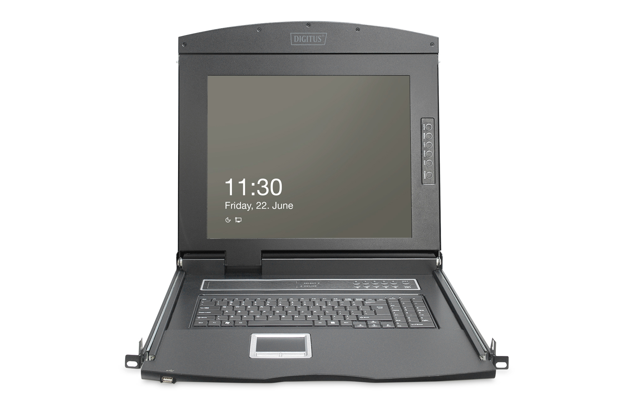 Modulaire HD LCD KVM-console met 19" TFT, 16-poorts VGA KVM-aansluiting, touchpad, Zwitserse toetsenbordindeling - Afbeelding 3