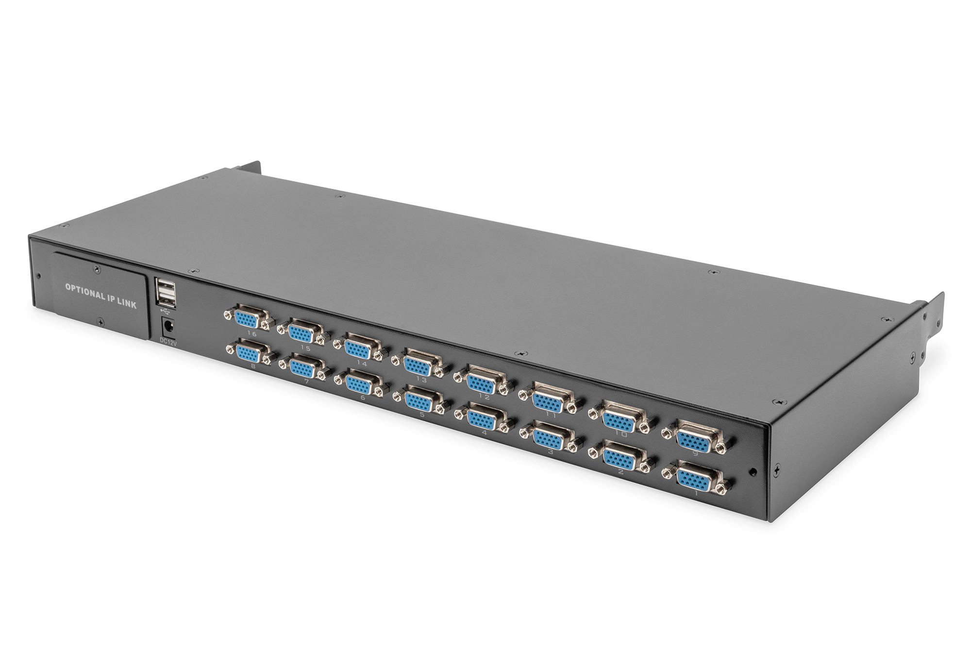 Modulaire HD LCD KVM-console met 19" TFT, 16-poorts VGA KVM-aansluiting, touchpad, Duitse toetsenbordindeling - Afbeelding 3
